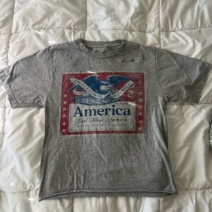 Gray Graphic Crop Top